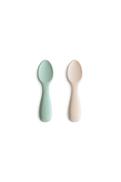 Mushie İkili Silikon Kaşık - Cambridge Blue/Shifting Sand