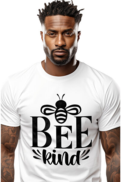 StoryGift Romania Tricou Barbati Cu O Albina Si Textul "bee Kind" - Fii Bun P...