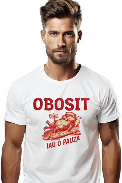 StoryGift Romania Tricou Barbati Castor Haios Text Obosit Iau O Pauza Nu Ma D...