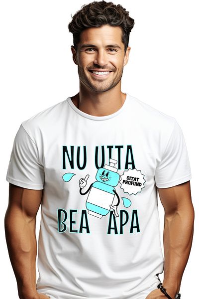 StoryGift Romania Tricou Barbati Nu Uita Bea Apa Hidratarea, Citat Profund Cu Imprimeu Pe Fata, 100% Bumbac,stg