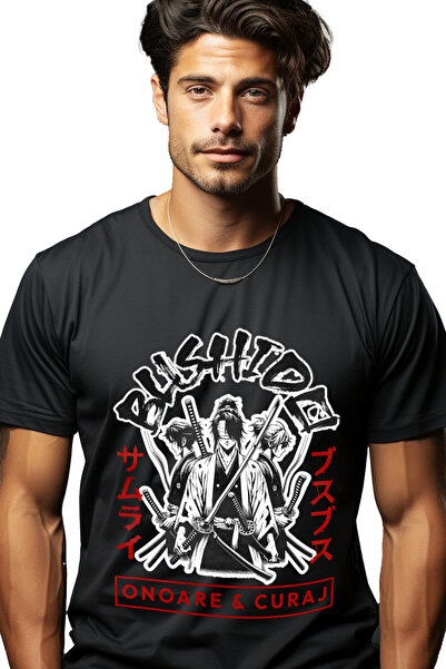 StoryGift Romania Tricou Barbati Arte Martiale Bushido. Onoare & Curaj Cu Imp...