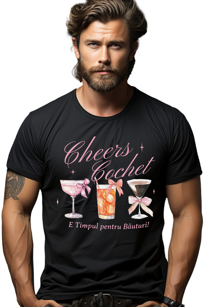 StoryGift Romania Tricou Barbati Cheers Cochet! E Timpul Pentru Bauturi! Paha...