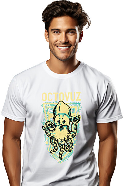 StoryGift Romania Tricou Barbati Cu Caracatita Cu Cutit, Text In Engleza Octo...
