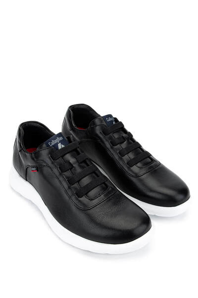 Callaghan Men's Genuine Leather Black Sneakers & Sports Shoes