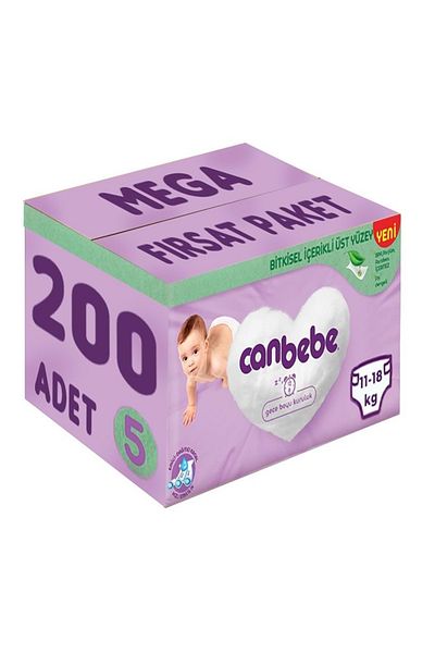 Canbebe 11-18Kg Junior Baby Diapers - 200 Pieces Mega Deal Package