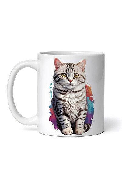 OEM Cană albă personalizată, Pisică Americană cu păr scurt, INOVATIX®. 330ml