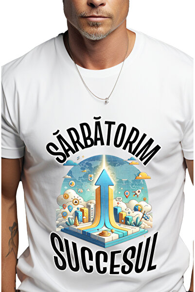 StoryGift Romania Tricou Barbati Sarbatorim Succes, Nava Spatiala Decolare Af...
