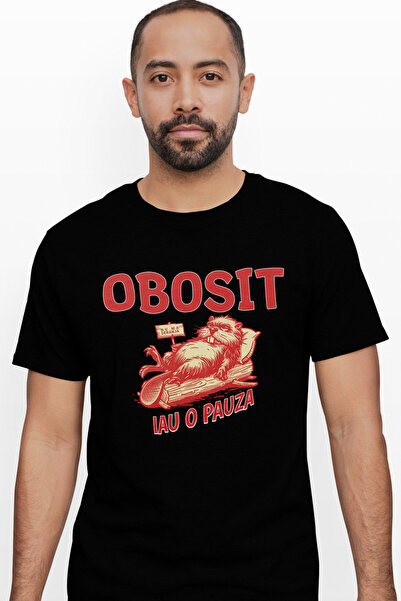 StoryGift Romania Tricou Barbati Castor Haios Text Obosit Iau O Pauza Nu Ma D...