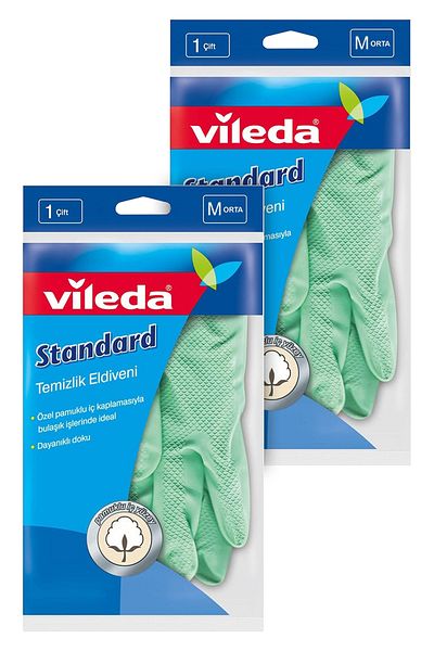 Vileda 2 Pack Standard Medium Size Dish Gloves