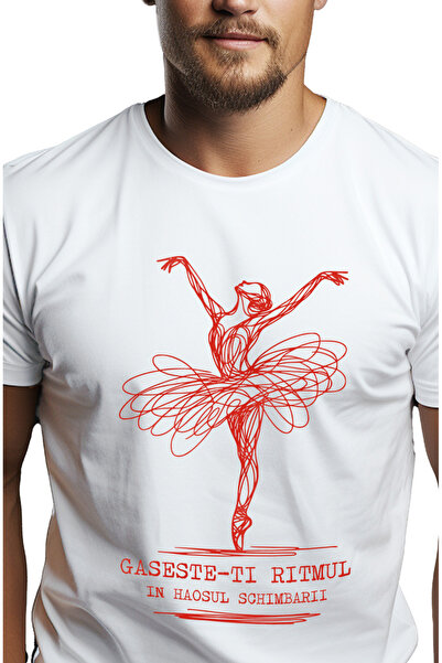 StoryGift Romania Tricou Barbati Balerina Text Inspirational Gaseste-ti Ritmu...