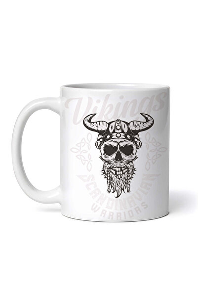 OEM Εξατομικευμένη λευκή κούπα, Vikings Scandinavian Warriors, INOVATIX®. 330 ml