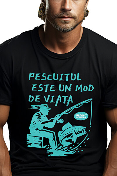 StoryGift Romania Tricou Barbati Om Ce Prinde Peste Pescuitul Este Un Mod De ...