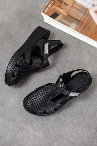 Adım Adım Women's Genuine Leather Closed-Front Orthopedic Sandals