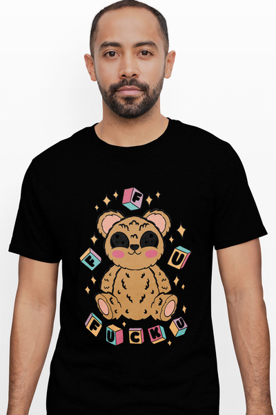 StoryGift Romania Tricou Barbati Cu Ursulet De Plus Maro, Jucarie Pentru Copi...