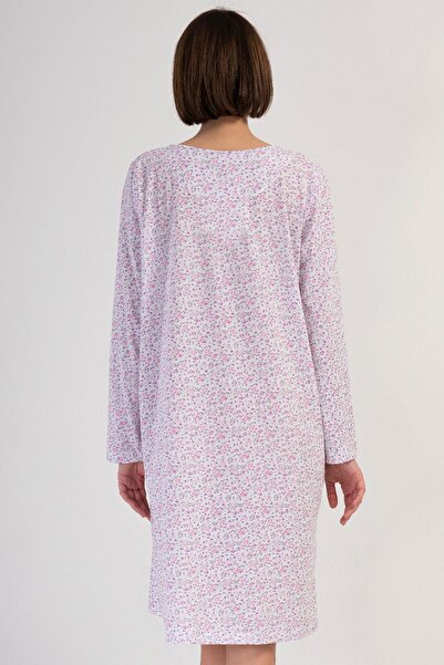 VİENETTA Kadın Uzun Kol Pembe Gecelik %100 PAMUK C3T7N7O161