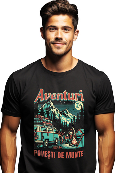 StoryGift Romania Tricou Barbati Aventuri. Povesti De Munte Familie Distracti...