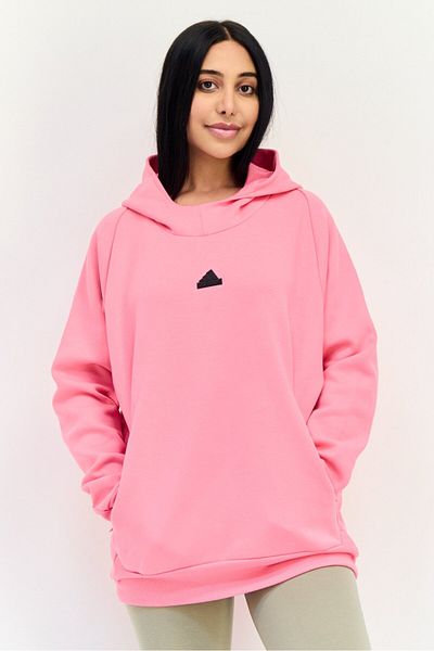 adidas Women Sportswear Fit Long Sleeve Outdoor Hoodie, Pink