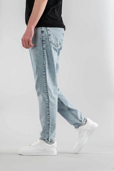 bombe Men's Casual Lycra Denim Jeans Pants Button Closure Blue