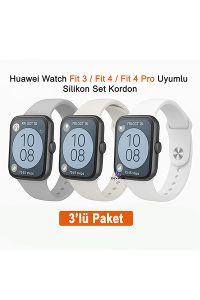 Dexmon Huawei Watch Fit 3 / Fit 4 / Fit 4 Pro / Fit 5 / Fit 5 Pro Uyumlu 3 Lü...