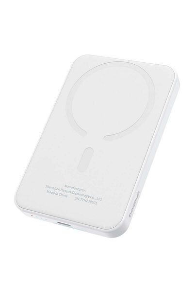Baseus External Battery, Baseus, Magnetic, Fast Charging, USB-C, 5000mAh, 20W, Magnetic Mini, White