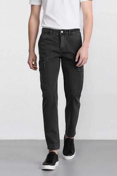 DeFacto 100% Cotton Relax Fit Relaxed Cut Straight Leg Cargo Pocket Jean Trousers F2372Ax25Sp
