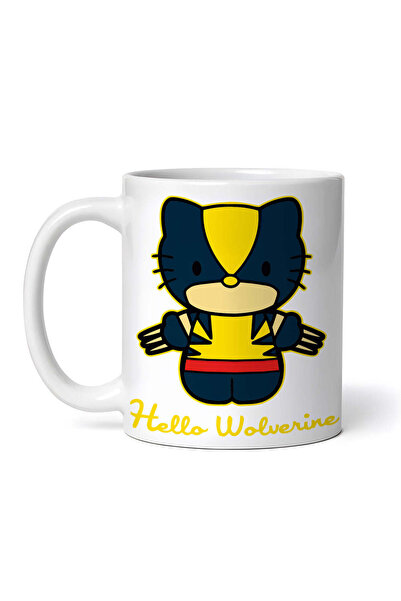OEM Εξατομικευμένη λευκή κούπα, Hello Kitty Wolverine, INOVATIX®. 330 ml