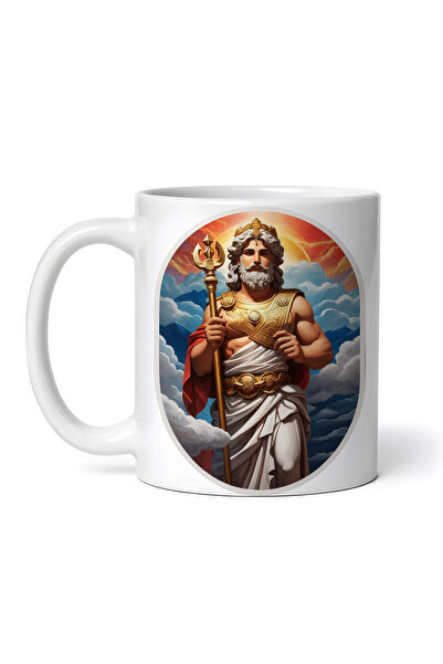 OEM Cană albă personalizată, Zeul grec Eol cu ​​sceptru, INOVATIX®. 330ml