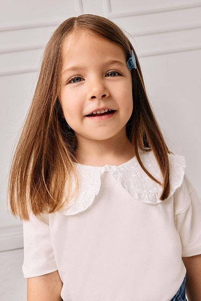 DeFacto Baby Girl Lace Collar Short Sleeve T-Shirt C3982A525Sm