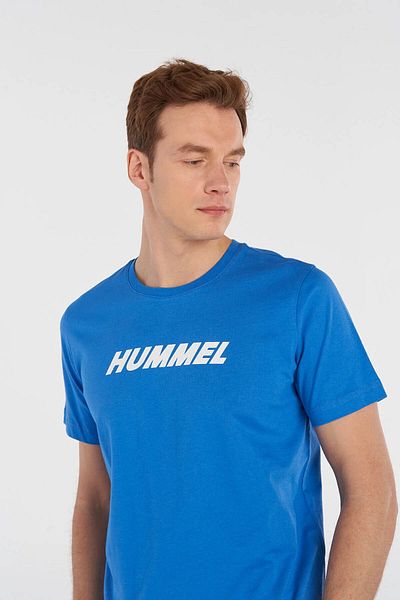 hummel Ανδρικό μπλουζάκι Hmlelemental Logo Cotton Tee Blue 911947-7837