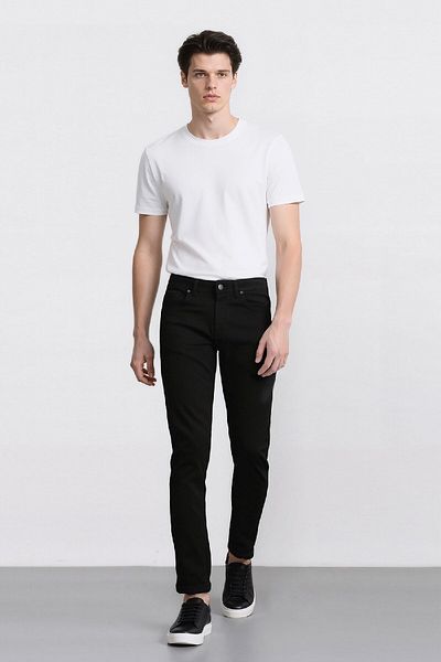 DeFacto Carlo Skinny Fit Extra Slim Fit Κανονική μέση Εξαιρετικά στενό πόδι Μαύρο τζιν παντελόνι R8763az24au