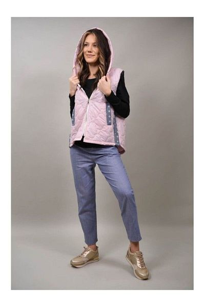 Acqua & Limone SHORT THIN QUILTED VEST WITH ONE WAIST Pink