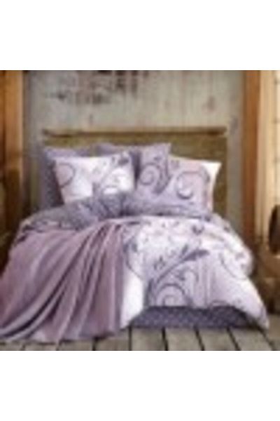 Nazenin Set 5 piese, lenjerie de pat + patura, Nazenin Home, Otis Lila