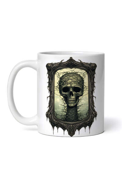 OEM Εξατομικευμένη λευκή κούπα, Κρυμμένος Καθρέφτης Halloween, INOVATIX®. 330ml