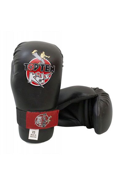 Top Ten Mănuși de kickboxing „KIDS 2016”, aprobate WAKO, Top Ten, Negre, XS