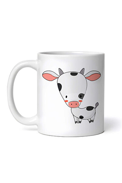 OEM Cană albă personalizată, vacă Holstein, INOVATIX®. 330ml