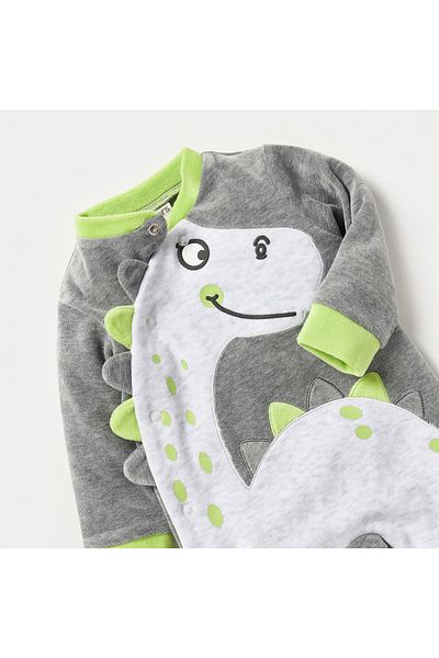 Juniors Dinosaur Applique Detail Sleepsuit with Long Sleeves
