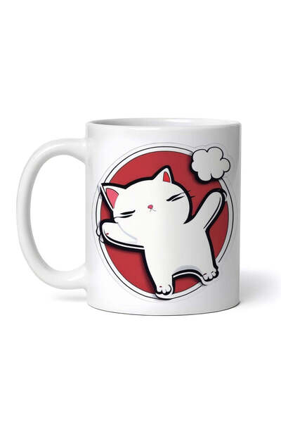 OEM Cană albă personalizată, Pisică adormită, INOVATIX®. 330ml