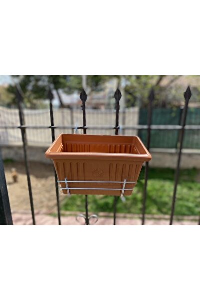 RENK YAPI RÜYASI Fransız Balkon Için Asılabilir Saksı + Saksı Askısı Plastik Dayanıklı Saksı Demir Askı No1
