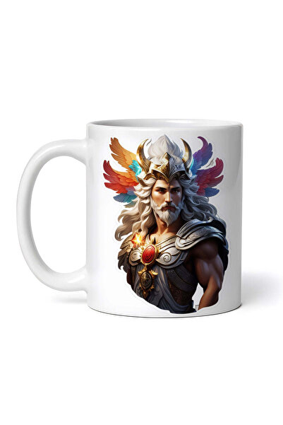 OEM Εξατομικευμένη λευκή κούπα, ο Έλληνας Θεός Αιών με θώρακα, INOVATIX®. 330ml