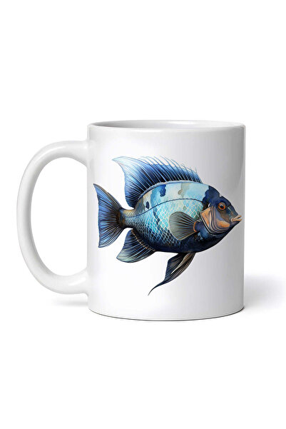 OEM Εξατομικευμένη λευκή κούπα, σιλουέτα ψαριού, INOVATIX®. 330ml