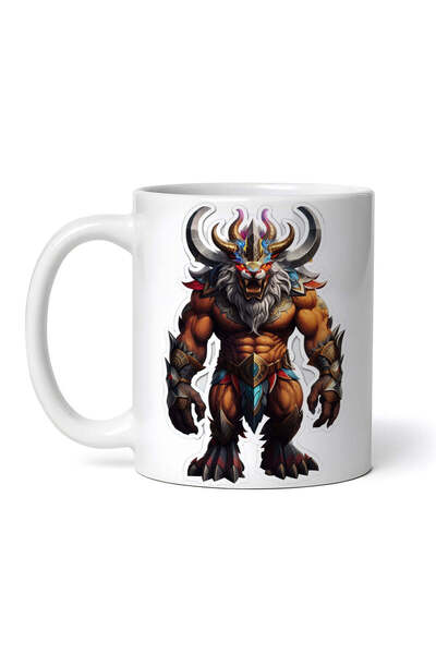 OEM Cană albă personalizată, personaj mitologic Behemoth, INOVATIX®. 330ml