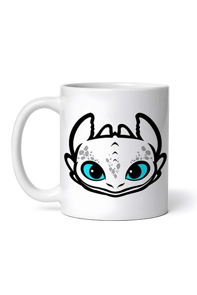 OEM Personalized white mug, How to Train Your Dragon night fury 1, INOVATIX®. 330 ml