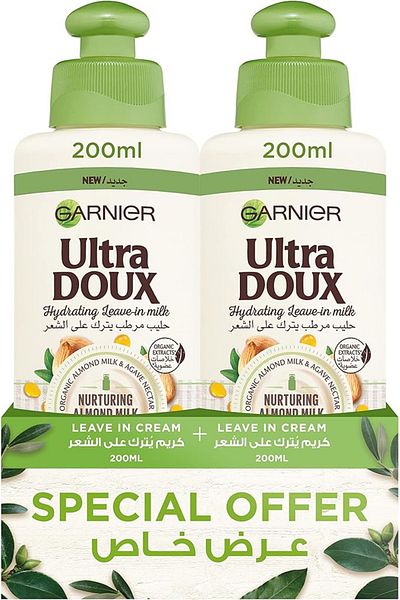 Garnier ULTRA DOUX ALMOND MILK / AGAVE LEAVE-IN 2 x (200ML)