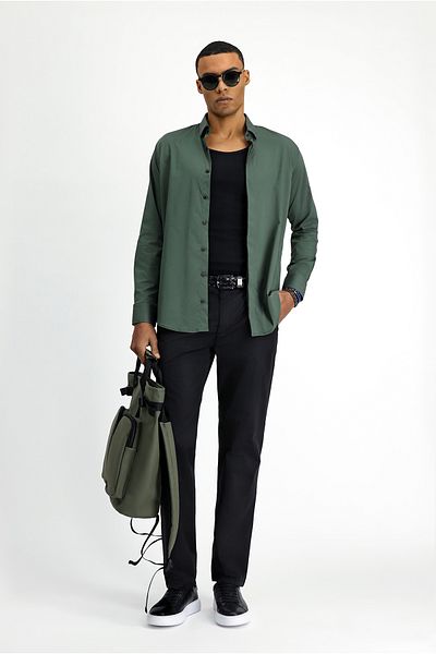 Kiğılı Regular Fit Lycra Canvas / Chino Pants