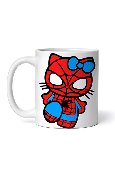 OEM Cană albă personalizată, Hello Kitty Supererou Spider Man, INOVATIX®. 330ml