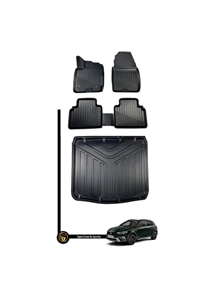 Black Gold Fiat Egea Cross Uyumlu 3D Havuzlu Paspas + Bagaj Havuzu İkili Set