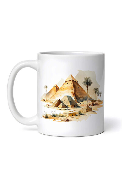 OEM Cană albă personalizată, Piramide egiptene, INOVATIX®. 330ml