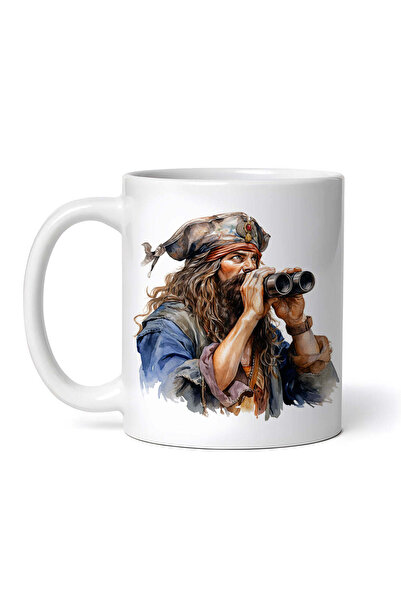 OEM Cană albă personalizată, Pirat cu binoclu, INOVATIX®. 330ml