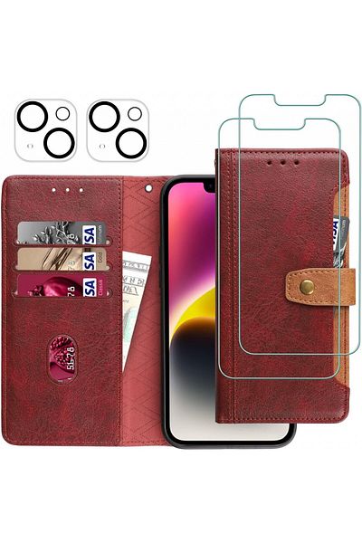 Gimane Case set with 2 screen protectors and 2 camera protectors compatible with iPhone 14 Gimane