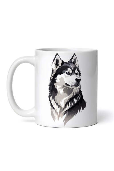 OEM Εξατομικευμένη λευκή κούπα, Σιβηρικό Χάσκι, INOVATIX®. 330 ml